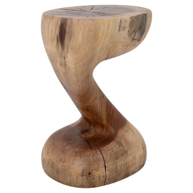 Walnut Wooden Sculptural Side Table by Logniture For Sale - Image 14 of 14