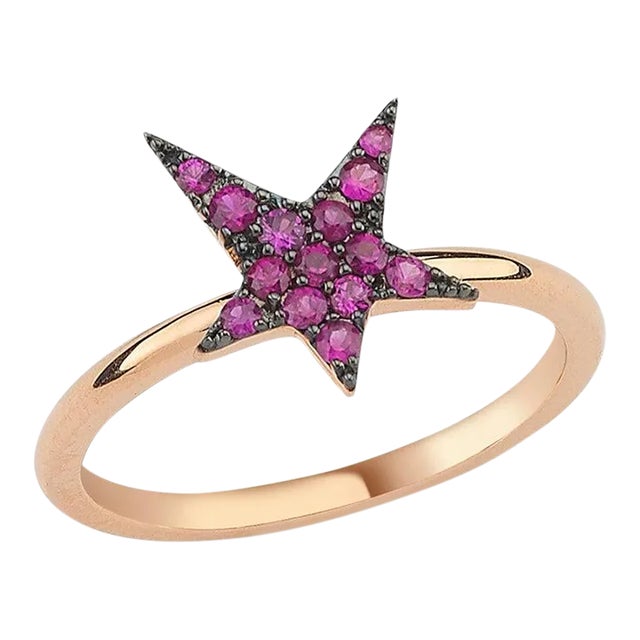 Own Your Story Ruby Rock Star Ring in 14k Yellow Gold, Size 4 For Sale