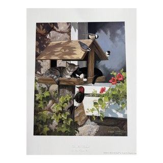 1995 Persis Clayton Weirs "Do Not Disturb" Signed Numbered 54/950 Print Cats, Birds W/ Coa For Sale