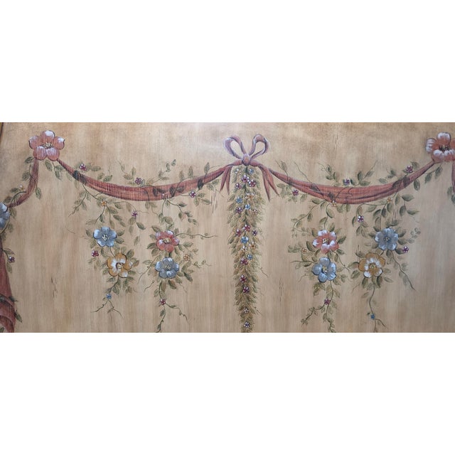 French Provincial Late 20th Century French Provincial Style Queen Headboard With Handpainted Decor by Butler Specialty Co. For Sale - Image 3 of 3