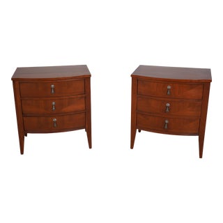 Pair Ethan Allen Modern Design Cherry Nightstands For Sale