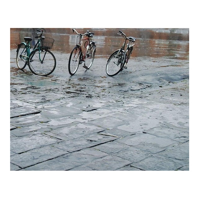 Late 20th Century Street Scene With Bicycles Photograph For Sale