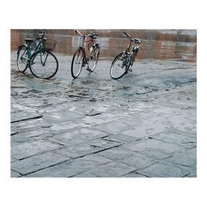 Late 20th Century Street Scene With Bicycles Photograph