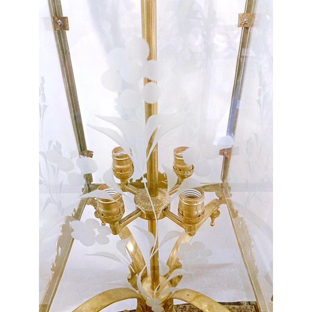 1930s French Gold Plated Lantern For Sale - Image 10 of 11