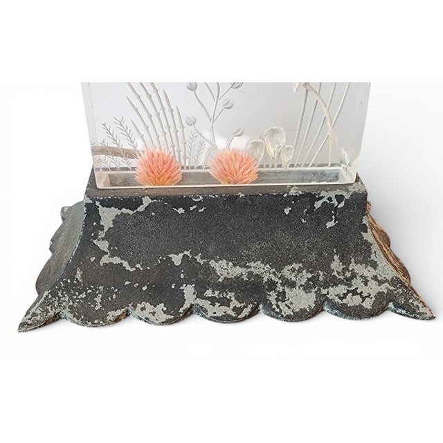 1940s Antique Art-Deco Reverse Worked Illuminated Lucite Fish Bowl Aquarium Night / Accent Light, 1940s For Sale - Image 5 of 9