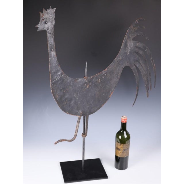 Black French Artist, Large Handcrafted Cockerel Sculpture, 1880, Iron For Sale - Image 8 of 18