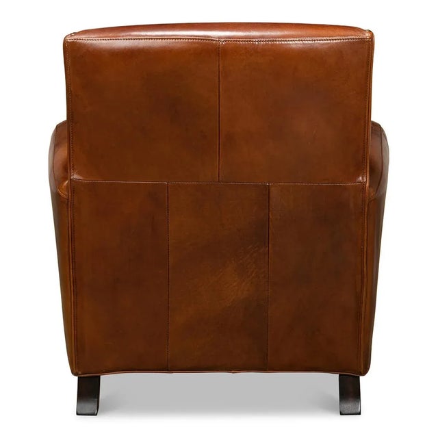 Brown Classic Leather Armchair For Sale - Image 8 of 12