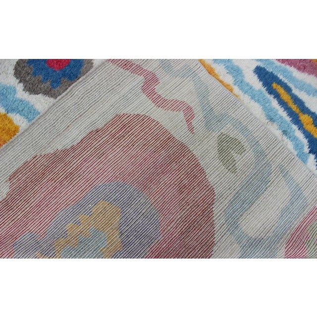 Keivan Woven Arts Turkish Tulu Rug, Hand-Knotted Angora Wool 8'10 X 12'1 For Sale - Image 4 of 6