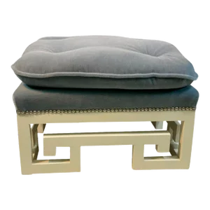 1970s Greek Key Stool in the Manner of Paul Laszlo
