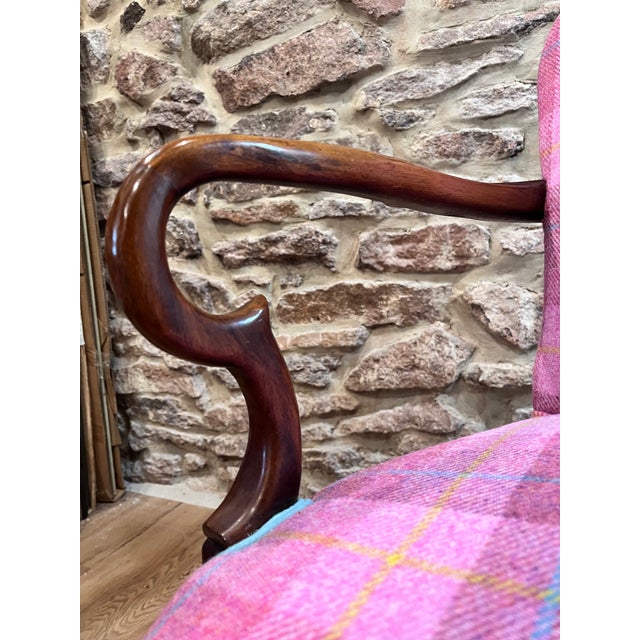 1980s Pair of Rococo Style Upholstered Dining Chairs in Harris Tweed For Sale - Image 9 of 12