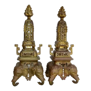 Pair of French Chinoiserie Bronze Garnitures - Pair of 2