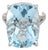 Natural Solitaire Blue Topaz Ring 6.5 14k W Gold 19.58 Cts Certified For Sale