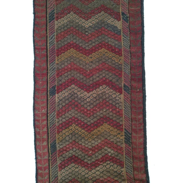Wool on wool pile genuine hand made vegetable dye vintage Baluchestan runner-