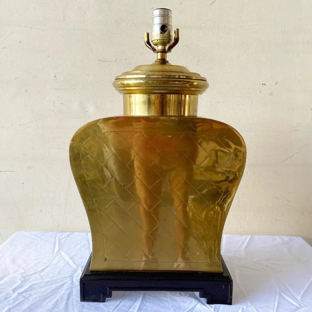 Vintage Regency Golden Table Lamp For Sale - Image 11 of 11