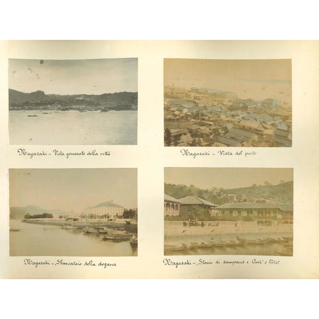 Ancient views of Nagasaki photographs is a set of eight original vintage albumen prints on single cardboard: 26 x 34 cm....