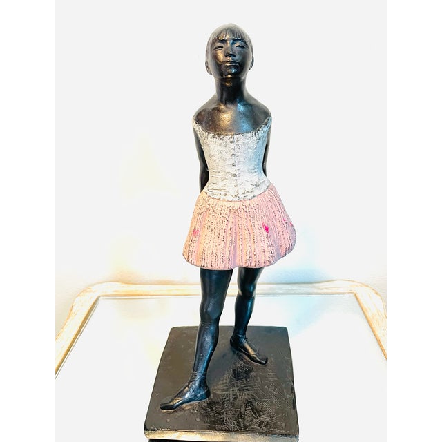 1980s Hand Painted Petite Danseuse Contemporary S Eylanbekov Alva Museum Bronze Sculpture For Sale - Image 14 of 14