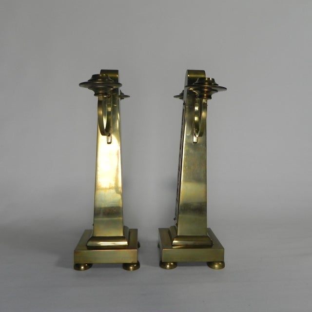 Antique Art Nouveau Candlesticks in Brass, 1890s, Set of 2 For Sale - Image 6 of 18