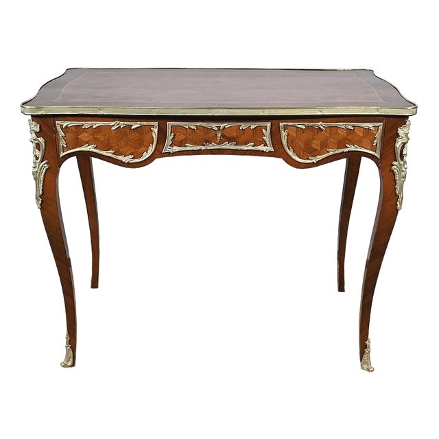 Louis XV Style Marquetry Desk Table, Early 20th Century For Sale