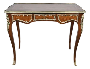 Louis XV Style Marquetry Desk Table, Early 20th Century