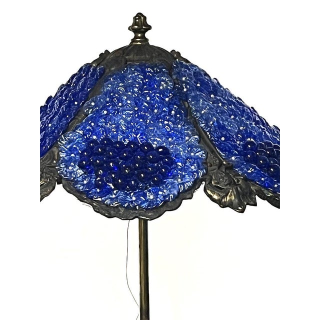 Brass Floor Lamp with Glass Shade, 1950s For Sale - Image 6 of 15