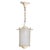 Italian Cylindrical Ivory Lacquer + Starburst Glass Lantern Pendant, 1950s For Sale - Image 4 of 11