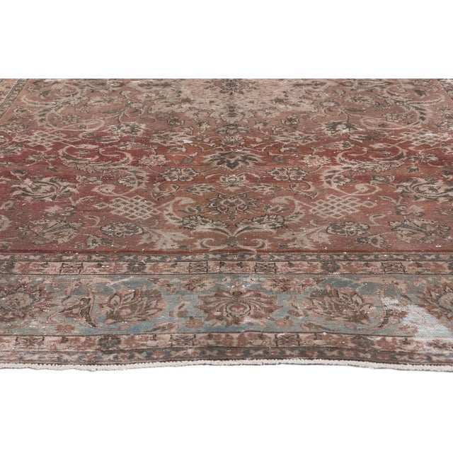 Early 20th Century Distressed Antique Persian Tabriz Rug, 06'05 X 09'08 For Sale - Image 4 of 10