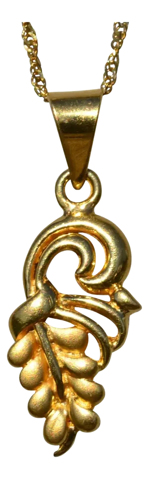 Ladies Vintage 22K Yellow Gold Grape Leaf Necklace