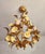 Hollywood Regency Vintage Gold-Plated and Hand-Forged Florentine Pendant Lamp with Porcelain Roses, 1960s For Sale - Image 3 of 18