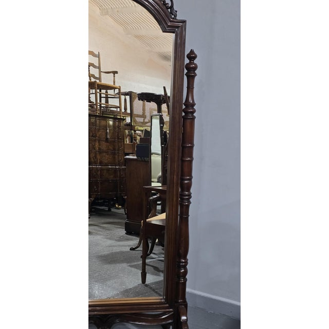 1920s French Mahogany Cheval Mirror, 1920 For Sale - Image 5 of 14