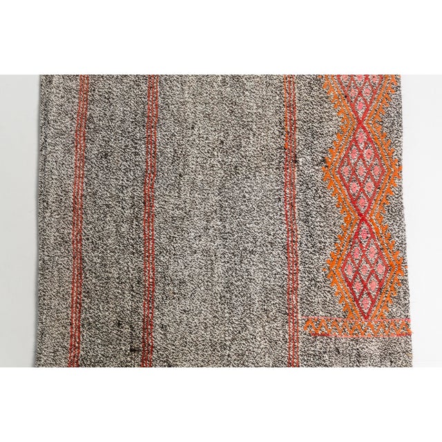Gray Hanwoven Vintage Kilim Runner For Sale - Image 8 of 10