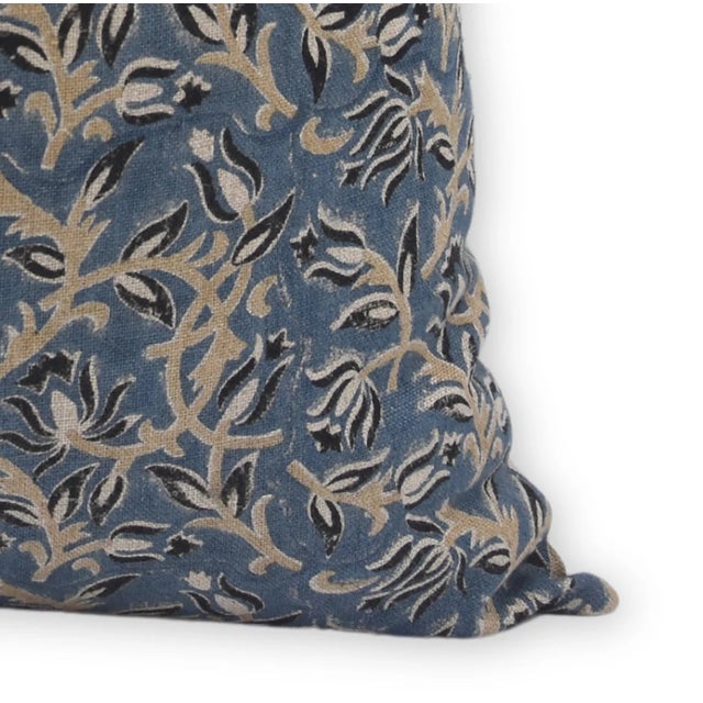 Square/Lumber Block Printed Pillow Cover 16x16- Thick Linen - Kamal Dutta For Sale - Image 4 of 5