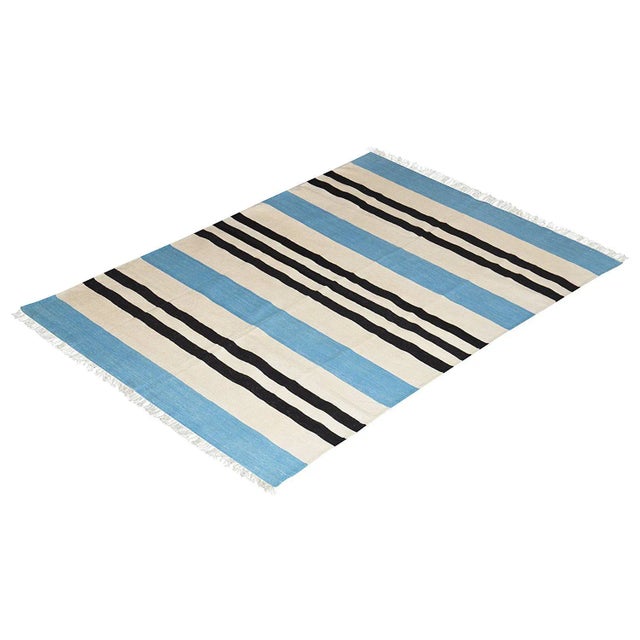 Not Yet Made - Made To Order Dittany Rug, 4x6, Baby Blue & Black For Sale - Image 5 of 5