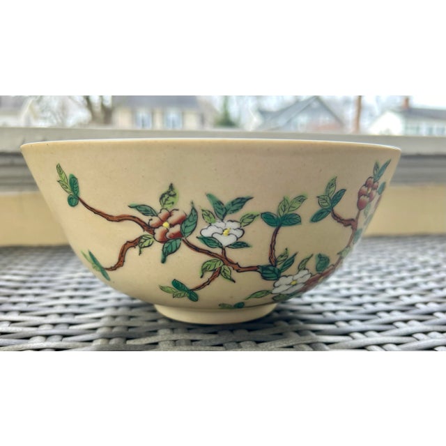 Mid 20th Century Chinese Hand Painted Apple Blossom Bowl For Sale - Image 5 of 9