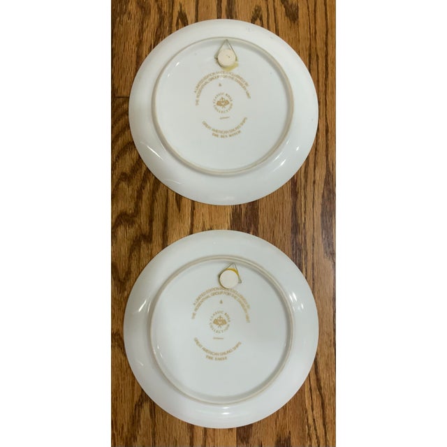 Ceramic Set of 2 Rosenthal for Danbury Mint “Great American Sailing Ships” Plates – Sea Witch & Eagle – 8.625” Limited Edition Nautical Wall Decor - See Pics! For Sale - Image 7 of 7