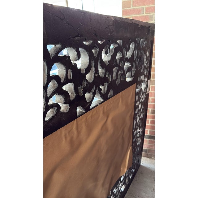 1950s 20th Century Wall or Floor Mirror Ornately Carved Gilt 6' Wood For Sale - Image 5 of 16