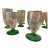 Vintage Art Deco Uranium Glass Aperitif Glasses With Emerald Green Bases - Set of 10 For Sale