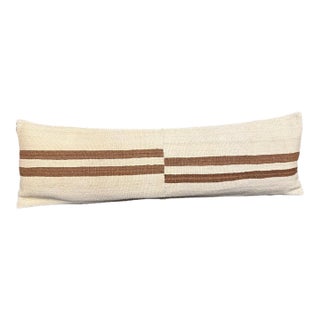Turkish Hemp Pillow Cushion Natural Beige Brown Cushion Cover 14x45 For Sale