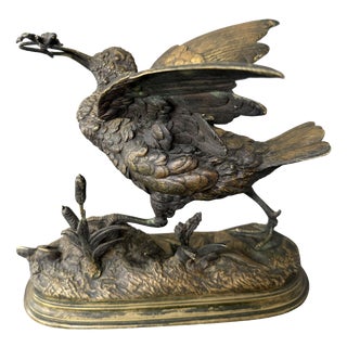 Paul Edouard Delabrierre, Bird, 1880s, Bronze For Sale