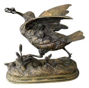 Paul Edouard Delabrierre, Bird, 1880s, Bronze
