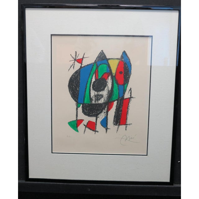 Abstract Vintage 1974 Joan Miro Original Lithograph Hand Signed Plate 6, Lithographs Volume II For Sale - Image 3 of 10