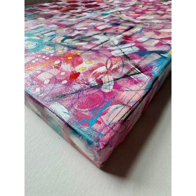 "French Pink" Abstract Acrylic Painting by Paula DeStefanis For Sale - Image 10 of 12