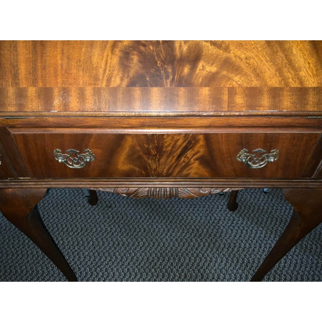 1970s Mahogany Queen Ann Style Slant Front Writing Desk For Sale - Image 12 of 13
