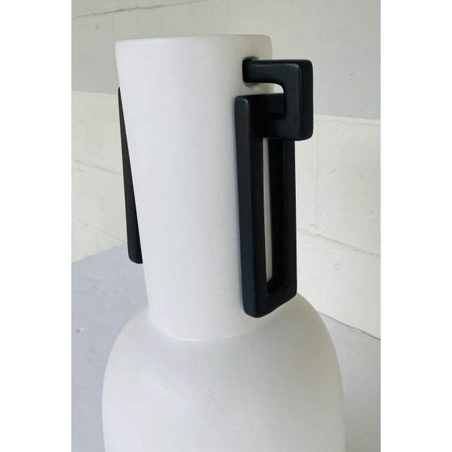 2020s Global Views Modern Black and White Amphora Vases Pair For Sale - Image 5 of 6