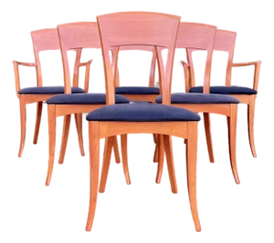 Italian Mid Century Modern Dining Chairs | Set of Six by A. Sibau Made in Italy