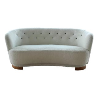 Danish Mid-Century Banana Form Sofa by Slagelse For Sale