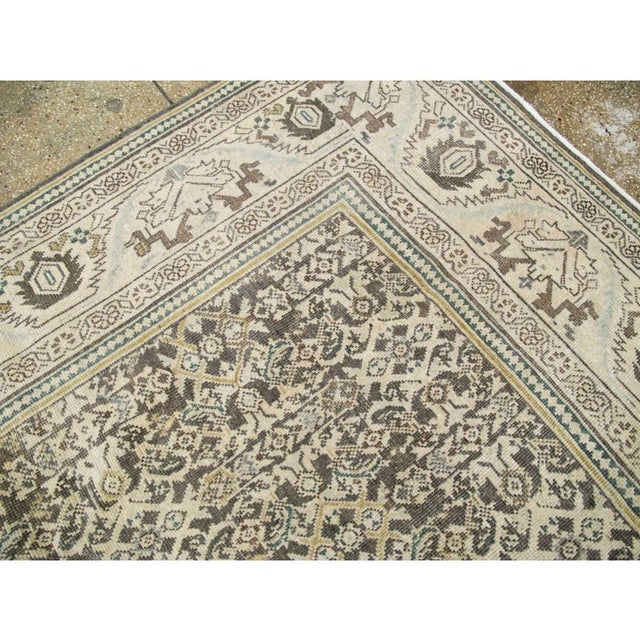 Textile Midcentury Handmade Persian Room Size Rug in Neutral Earth Tones For Sale - Image 7 of 10