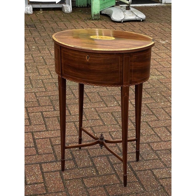 Sheraton Revival Inlaid Satinwood Side Table For Sale - Image 3 of 18
