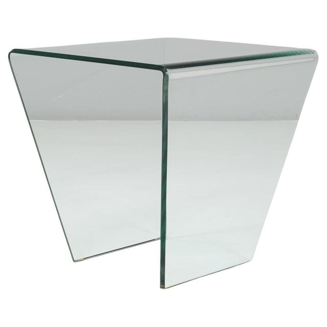 20th Century French Postmodern Curved Glass Coffee Table For Sale - Image 15 of 18