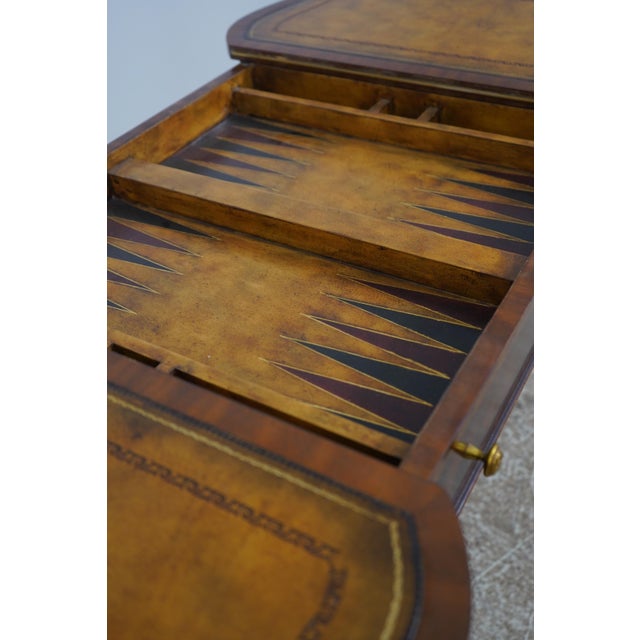 Maitland Smith Leather Top Games Table For Sale - Image 9 of 18