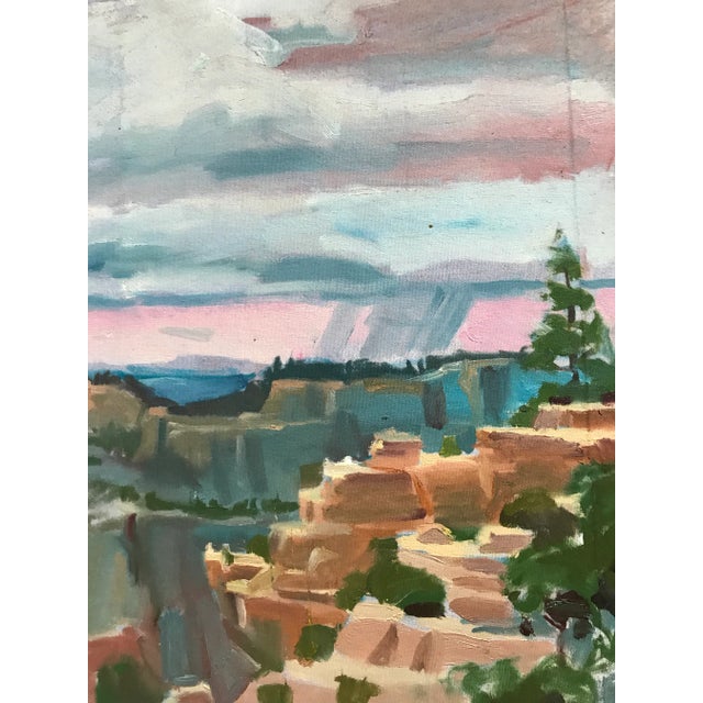 This original David Beynon Pena original oil painting of the red rock formations in Red Rock State Park, Arizona was done...